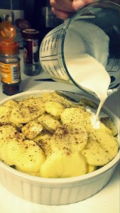 Echar nata con leche