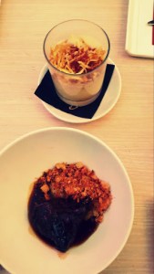 Huevo trufado y carrillera