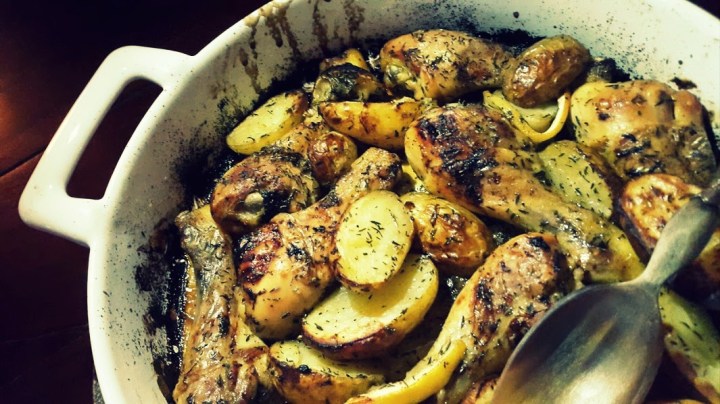 Pollo al horno con limón y tomillo-portada