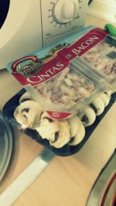 Bacon y champiñones