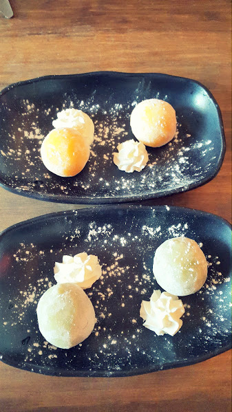 Mochi de té verde y de mango