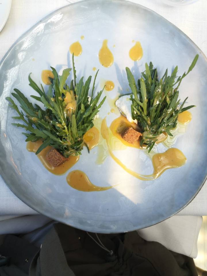 Rúcula con queso pregondón